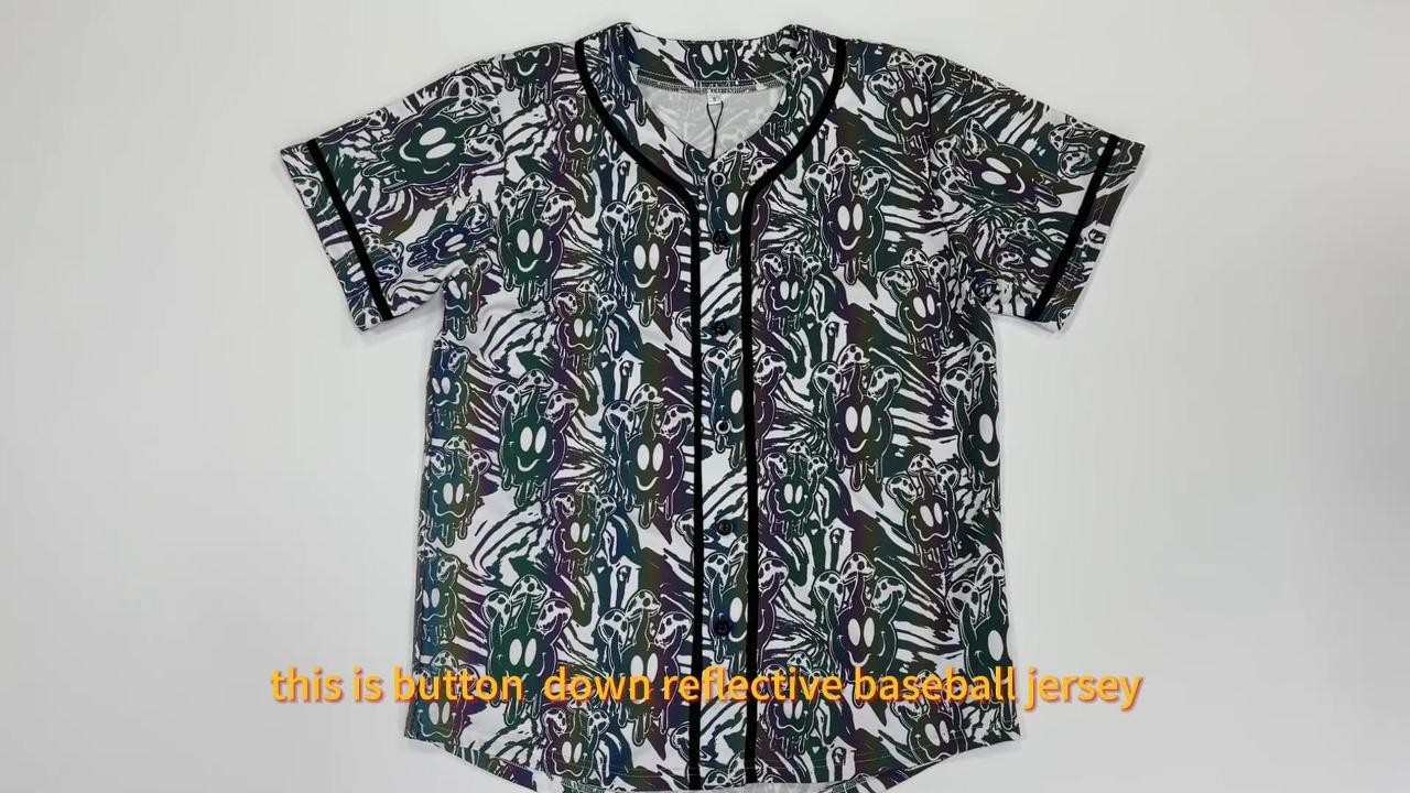 Custom Reflective Baseball Jersey Street Fashion Sportswear