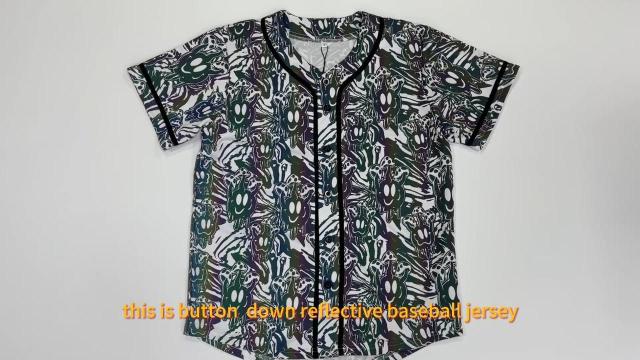 Custom Reflective Baseball Jersey Street Fashion Sportswear