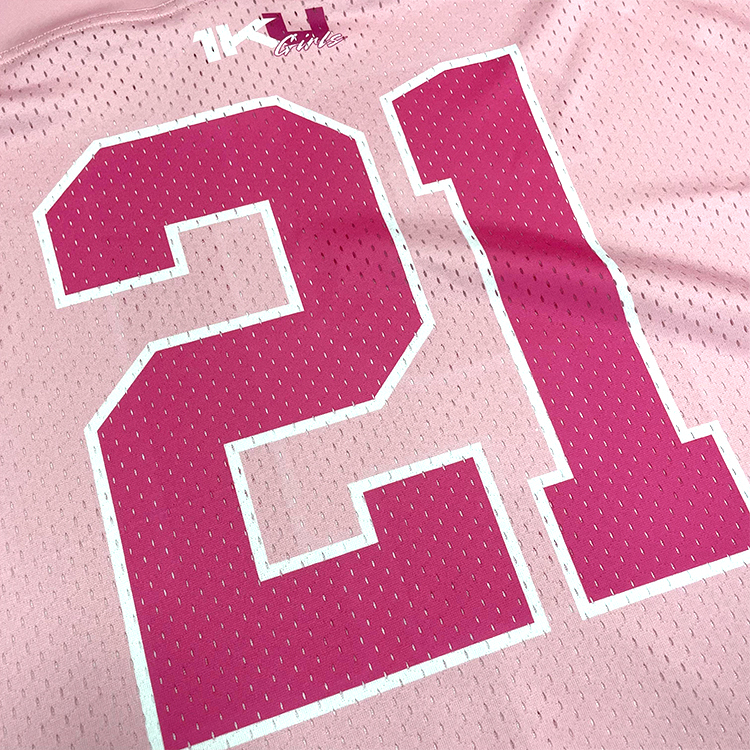 Pink Mesh Sublimation Boxy Fit Football Jersey