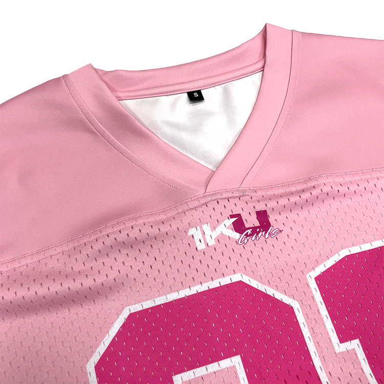 Pink Mesh Sublimation Boxy Fit Football Jersey