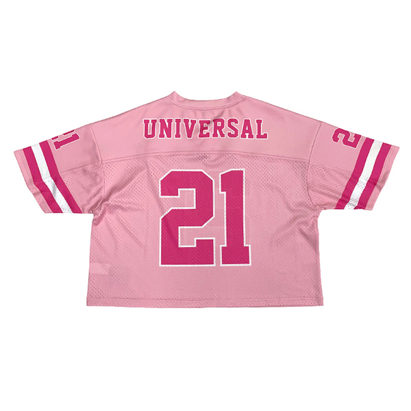 Pink Mesh Sublimation Boxy Fit Football Jersey