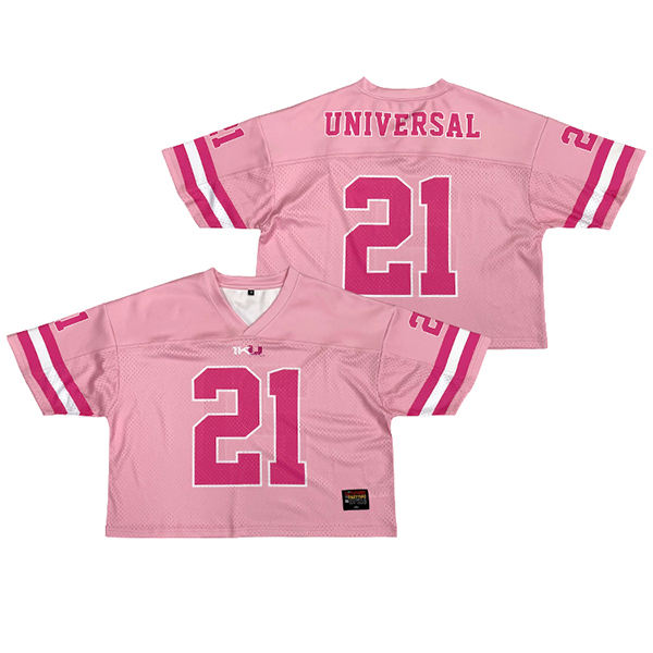 Pink Mesh Sublimation Boxy Fit Football Jersey