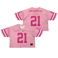 Pink Mesh Sublimation Boxy Fit Football Jersey