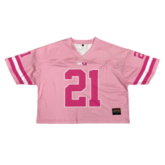 Pink Mesh Sublimation Boxy Fit Football Jersey