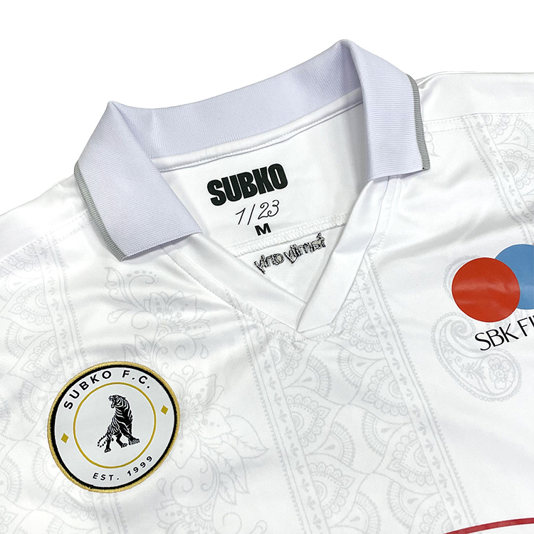 White Retro Long Sleeve Soccer Jersey