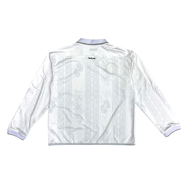 White Retro Long Sleeve Soccer Jersey