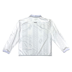 White Retro Long Sleeve Soccer Jersey