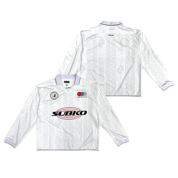 White Retro Long Sleeve Soccer Jersey