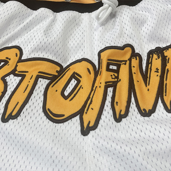 Custom Embroidery White Mesh Basketball Shorts