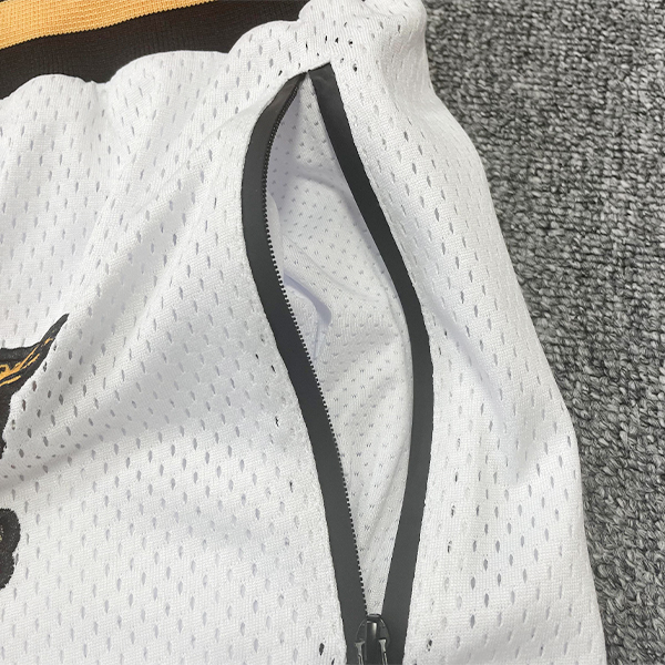 Custom Embroidery White Mesh Basketball Shorts