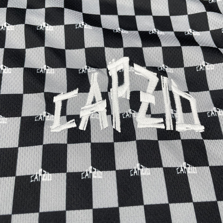 Custom Black And White Plaid Sublimation Design Football Shirts