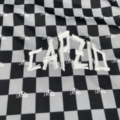 Custom Black And White Plaid Sublimation Design Football Shirts