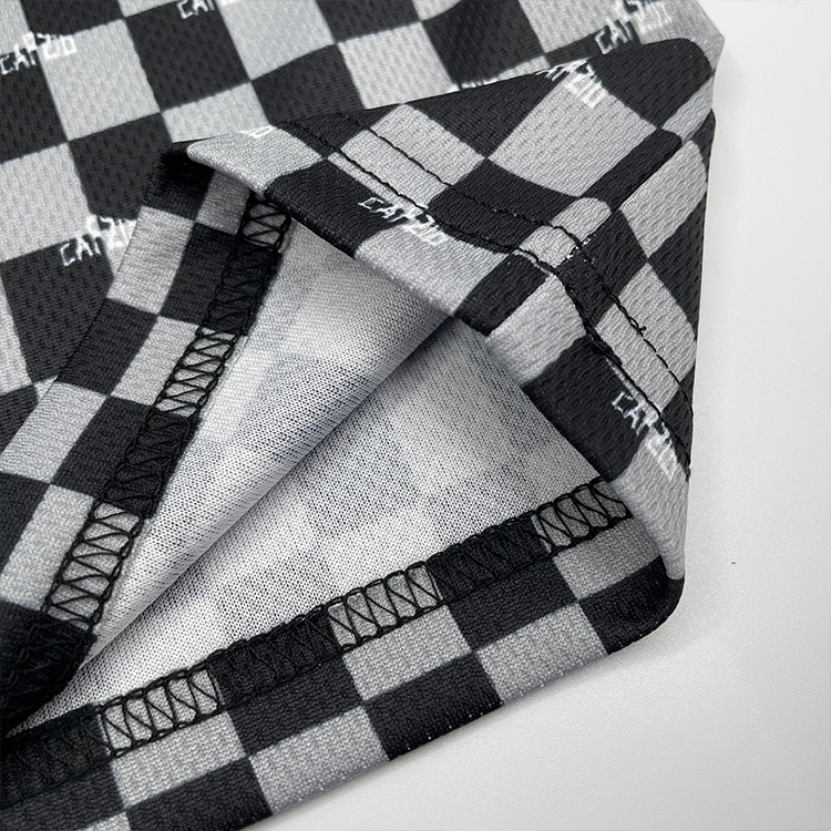 Custom Black And White Plaid Sublimation Design Football Shirts