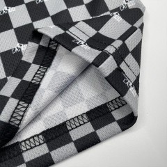 Custom Black And White Plaid Sublimation Design Football Shirts