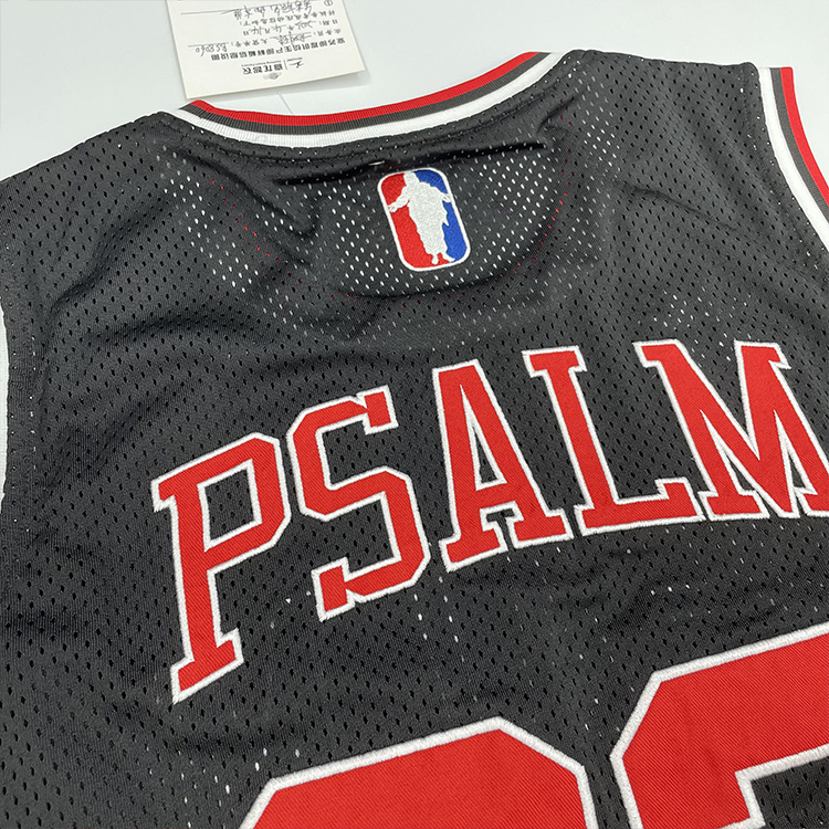 Custom Black Mesh Embroidery Basketball Jersey