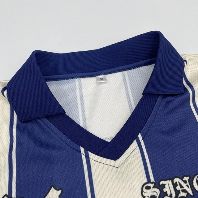 Custom Striped Sublimation Design Fashion Soccer Shirts