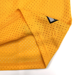 Custom Classic Yellow Mesh Design Basketball Jersey