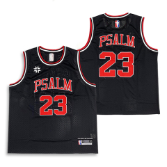 Custom Black Mesh Embroidery Basketball Jersey