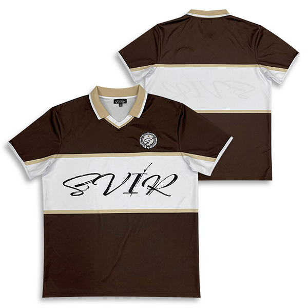 Custom Embroidery Sublimation Design Brown Soccer Jersey
