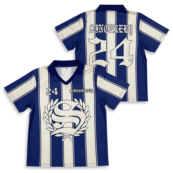 Custom Striped Sublimation Design Fashion Soccer Shirts