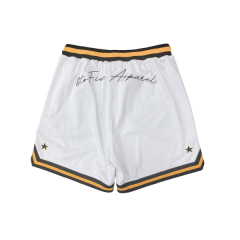 Custom Embroidery White Mesh Basketball Shorts