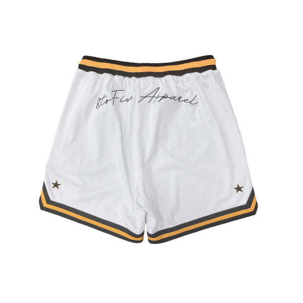 Custom Embroidery White Mesh Basketball Shorts