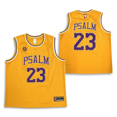 Custom Classic Yellow Mesh Design Basketball Jersey