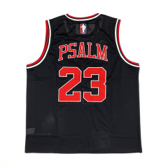 Custom Black Mesh Embroidery Basketball Jersey