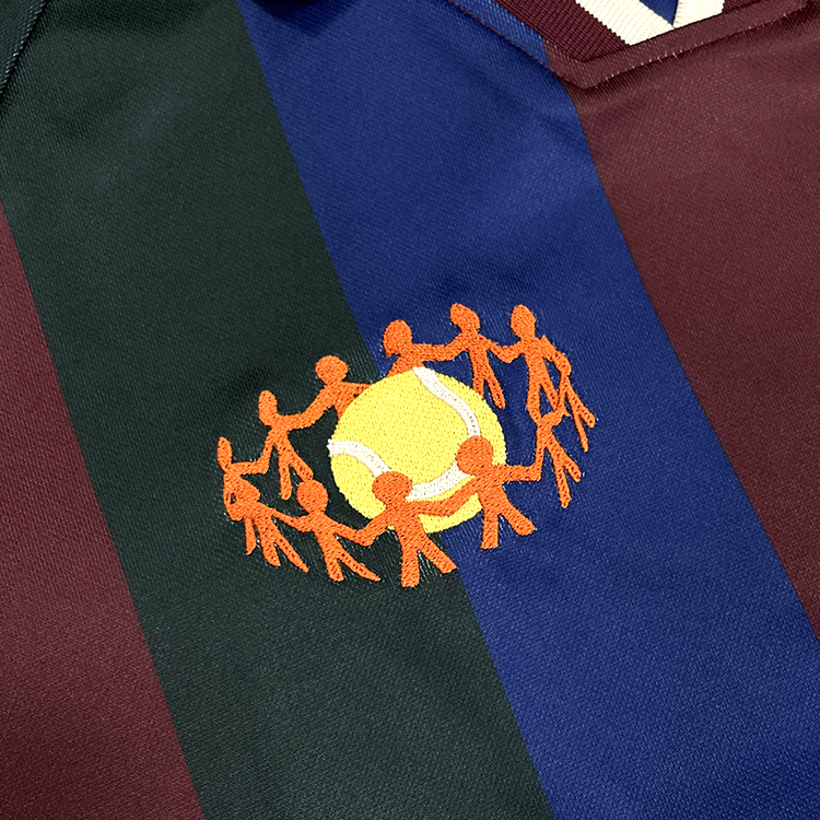 Custom Embroidery Sublimation Striped Retro Football Jersey