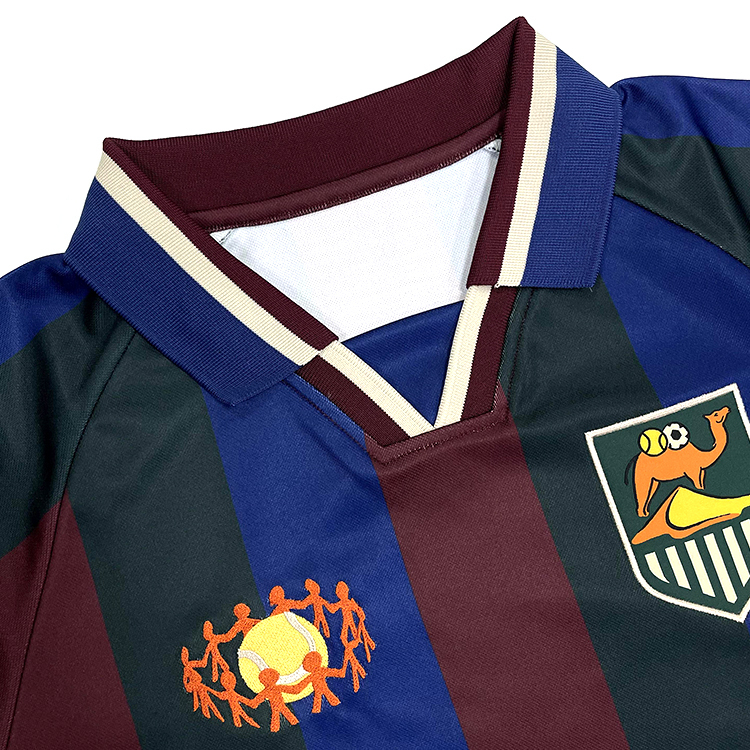 Custom Embroidery Sublimation Striped Retro Football Jersey