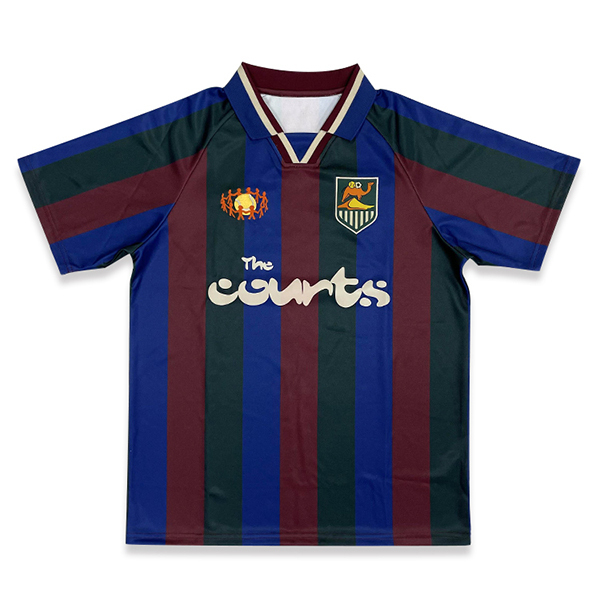 Custom Embroidery Sublimation Striped Retro Football Jersey
