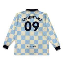 Custom Streetwear Sublimated Patchwork Embroidery Long Sleeve Vintage Football Jersey