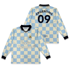 Custom Streetwear Sublimated Patchwork Embroidery Long Sleeve Vintage Football Jersey