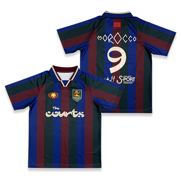 Custom Embroidery Sublimation Striped Retro Football Jersey