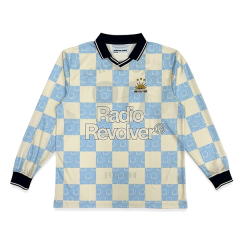 Custom Streetwear Sublimated Patchwork Embroidery Long Sleeve Vintage Football Jersey