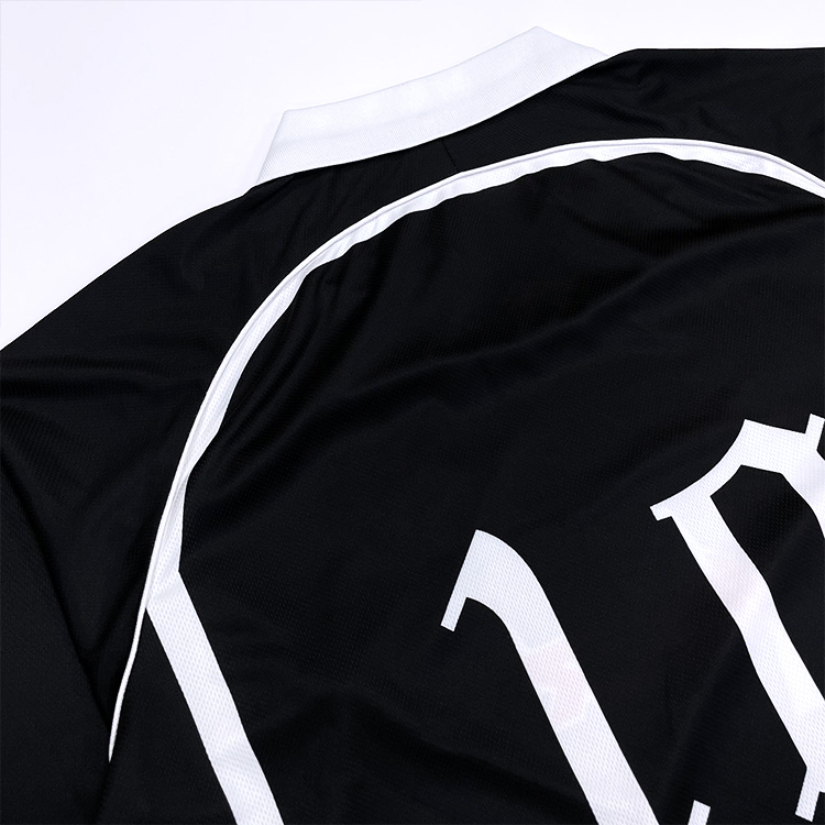 Embroidery Logo Sublimation Design Retro Fashion Long Sleeve Football Jersey