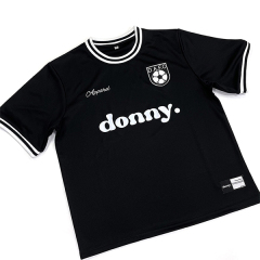 Crew Neck Sublimation Design Black Soccer Shirts