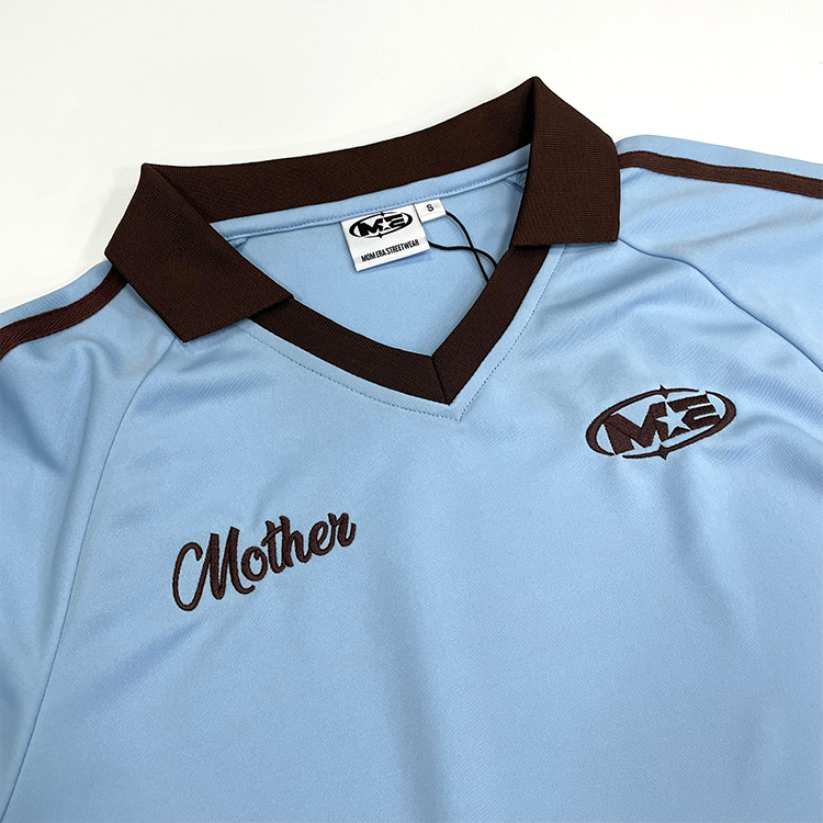 Customized Simple Design Embroidered Long Sleeve Football Jersey