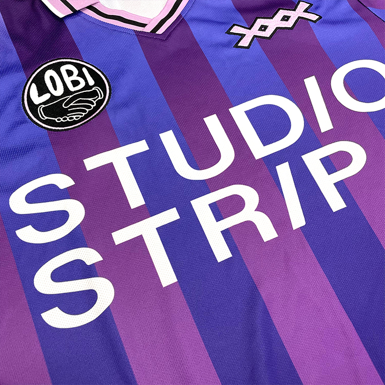 Sublimated Purple Stripe Street Style Football Shirt