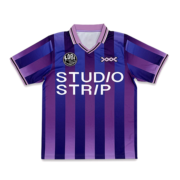 Sublimated Purple Stripe Street Style Football Shirt