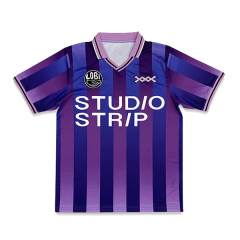Sublimated Purple Stripe Street Style Football Shirt