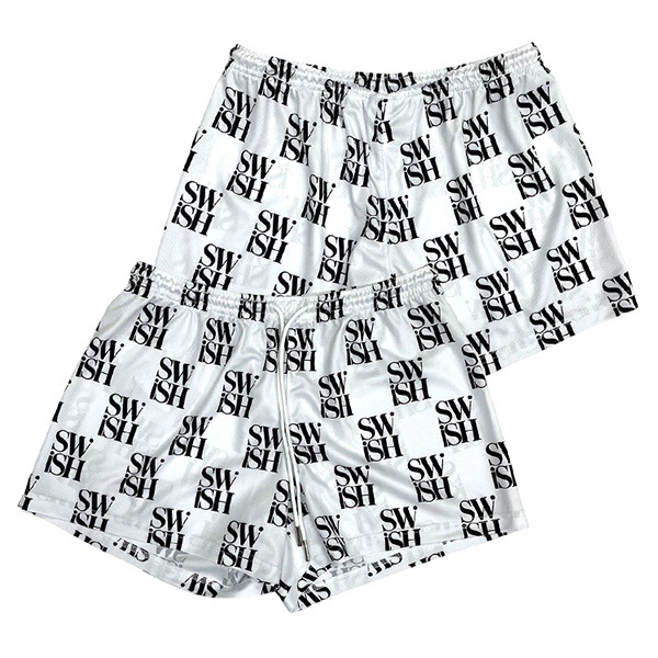Classic Women Letter Mesh Sports Shorts