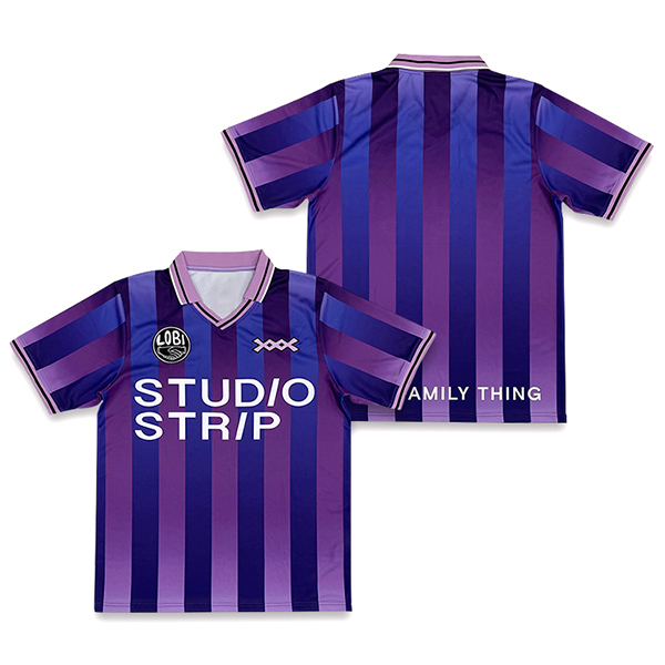 Sublimated Purple Stripe Street Style Football Shirt