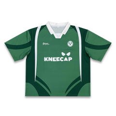 Custom Vintage Green Sublimation Patchwork Football Jersey