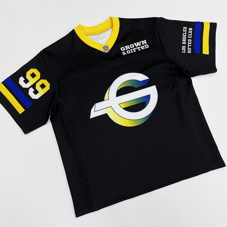 Sublimation Printing Patchwork Design Embroidery American Football Jersey