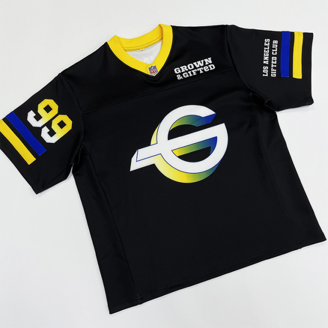Sublimation Printing Patchwork Design Embroidery American Football Jersey