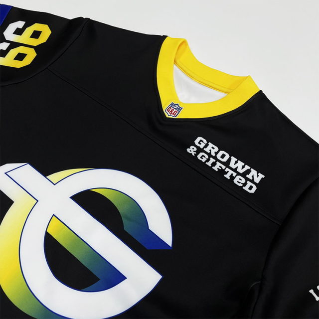Sublimation Printing Patchwork Design Embroidery American Football Jersey