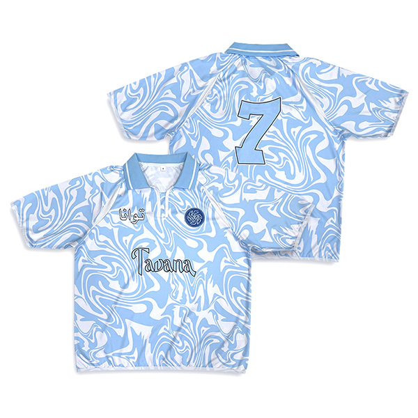 Street Style Blue Sublimation Embroidery Football Jersey