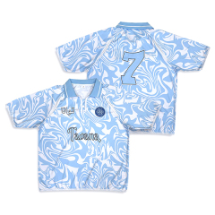 Street Style Blue Sublimation Embroidery Football Jersey