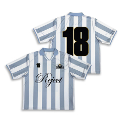 High Quality Vintage Striped Football Jersey with Embroidery & Sublimation